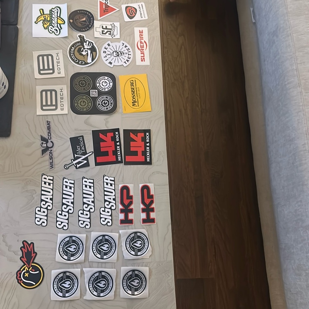 Sticker Collection with Various Logos